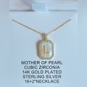 Charlotte & Lexi Letter "L" Necklace, 14K Gold Plated Sterling Silver